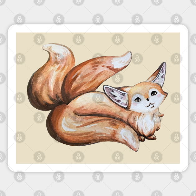 Fennec Fox Kitsune Fennec Fox Kitsune Sticker TeePublic